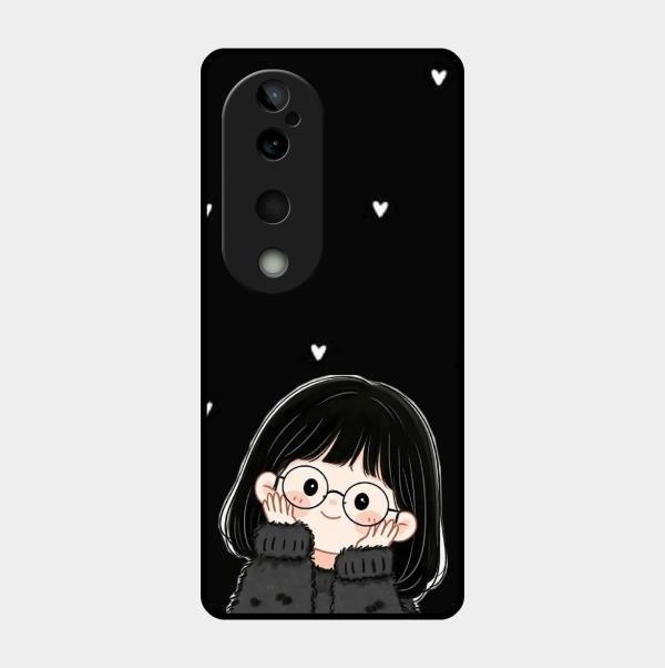 Sweet Blush Girl Glass Case Cover For Vivo T3 Ultra