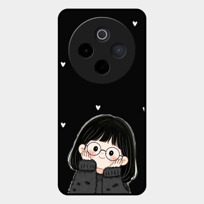 Sweet Blush Girl Glass Case Cover For Vivo T4 5G