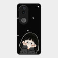 Sweet Blush Girl Glass Case Cover For Vivo T4R 5G