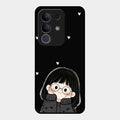 Sweet Blush Girl Glass Case Cover For Vivo T4X 5G