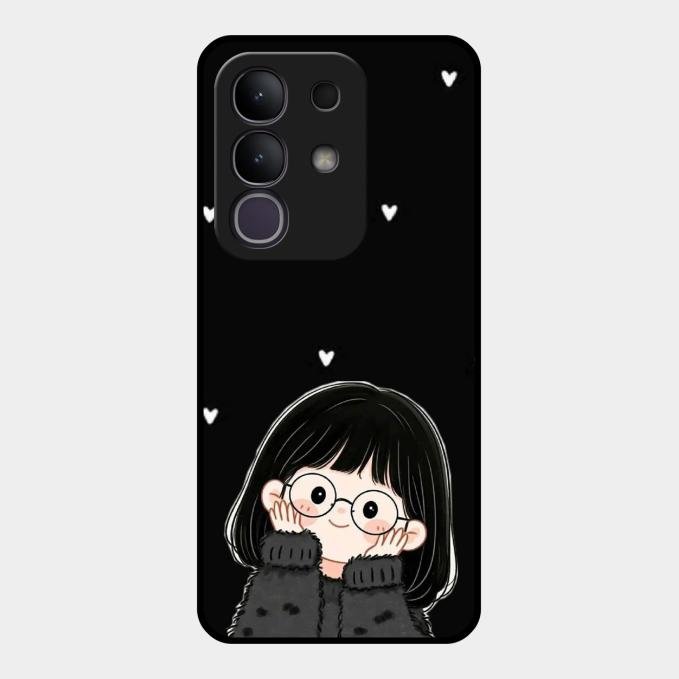 Sweet Blush Girl Glass Case Cover For Vivo T4X 5G