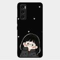 Sweet Blush Girl Glass Case Cover For Vivo V20 Se