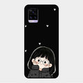 Sweet Blush Girl Glass Case Cover For Vivo V20