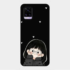 Sweet Blush Girl Glass Case Cover For Vivo V20