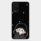 Sweet Blush Girl Glass Case Cover For Vivo V21 5G