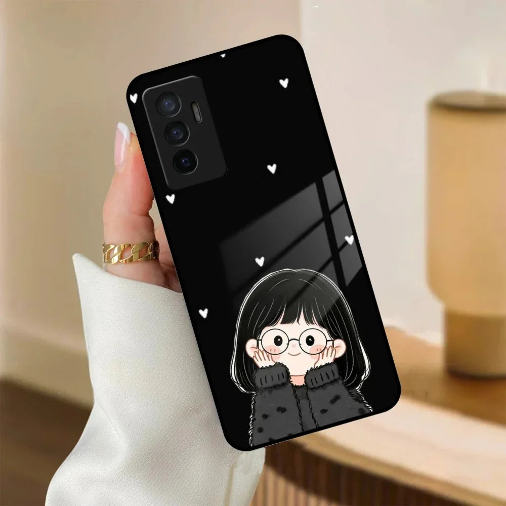 Sweet Blush Girl Glass Case Cover For Vivo - ShopOnCliQ