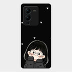 Sweet Blush Girl Glass Case Cover For Vivo V25 Pro 5G