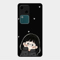 Sweet Blush Girl Glass Case Cover For Vivo V30 5G