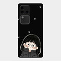 Sweet Blush Girl Glass Case Cover For Vivo V30 Pro 5G