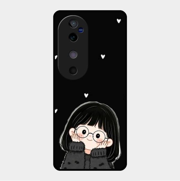 Sweet Blush Girl Glass Case Cover For Vivo V40 5G
