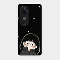 Sweet Blush Girl Glass Case Cover For Vivo V40 Pro 5G