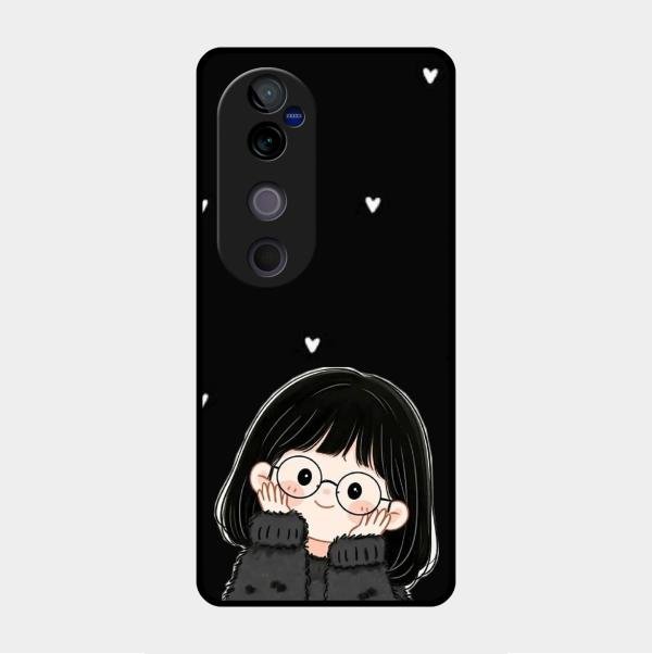 Sweet Blush Girl Glass Case Cover For Vivo V40 Pro 5G