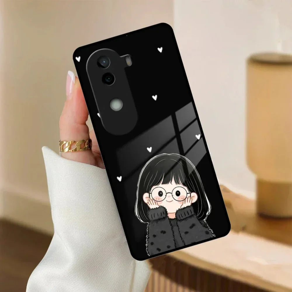 Sweet Blush Girl Glass Case Cover For iQOO - ShopOnCliQ