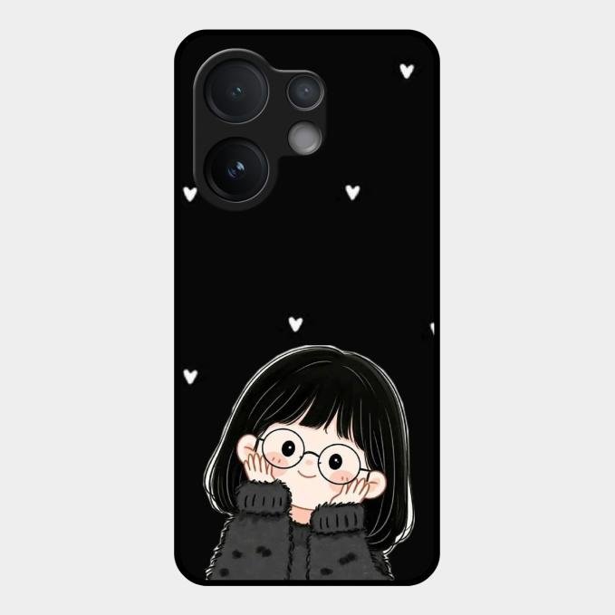 Sweet Blush Girl Glass Case Cover For Vivo V60 5G
