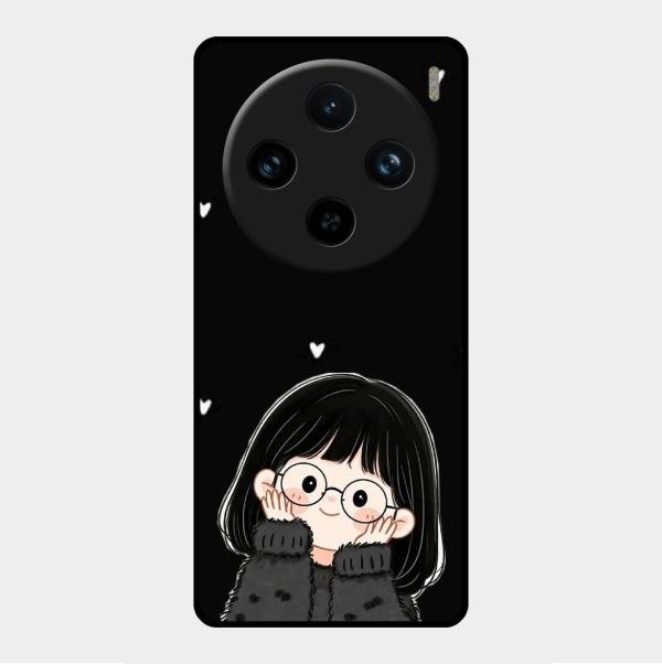 Sweet Blush Girl Glass Case Cover For Vivo X100 Pro 5G