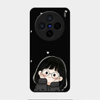Sweet Blush Girl Glass Case Cover For Vivo X200 5G