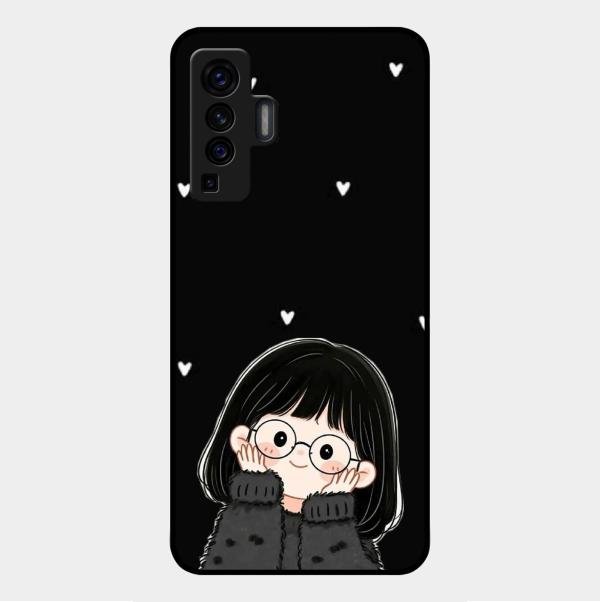 Sweet Blush Girl Glass Case Cover For Vivo X50 5G