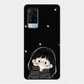 Sweet Blush Girl Glass Case Cover For Vivo X60 5G