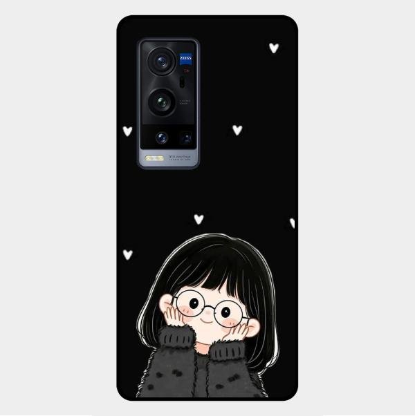 Sweet Blush Girl Glass Case Cover For Vivo X60 Pro Plus 5G