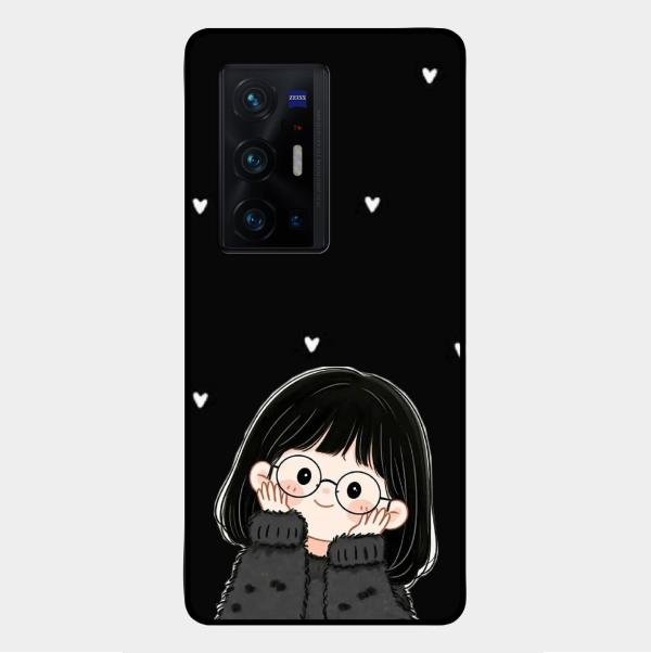 Sweet Blush Girl Glass Case Cover For Vivo X70 Pro Plus 5G
