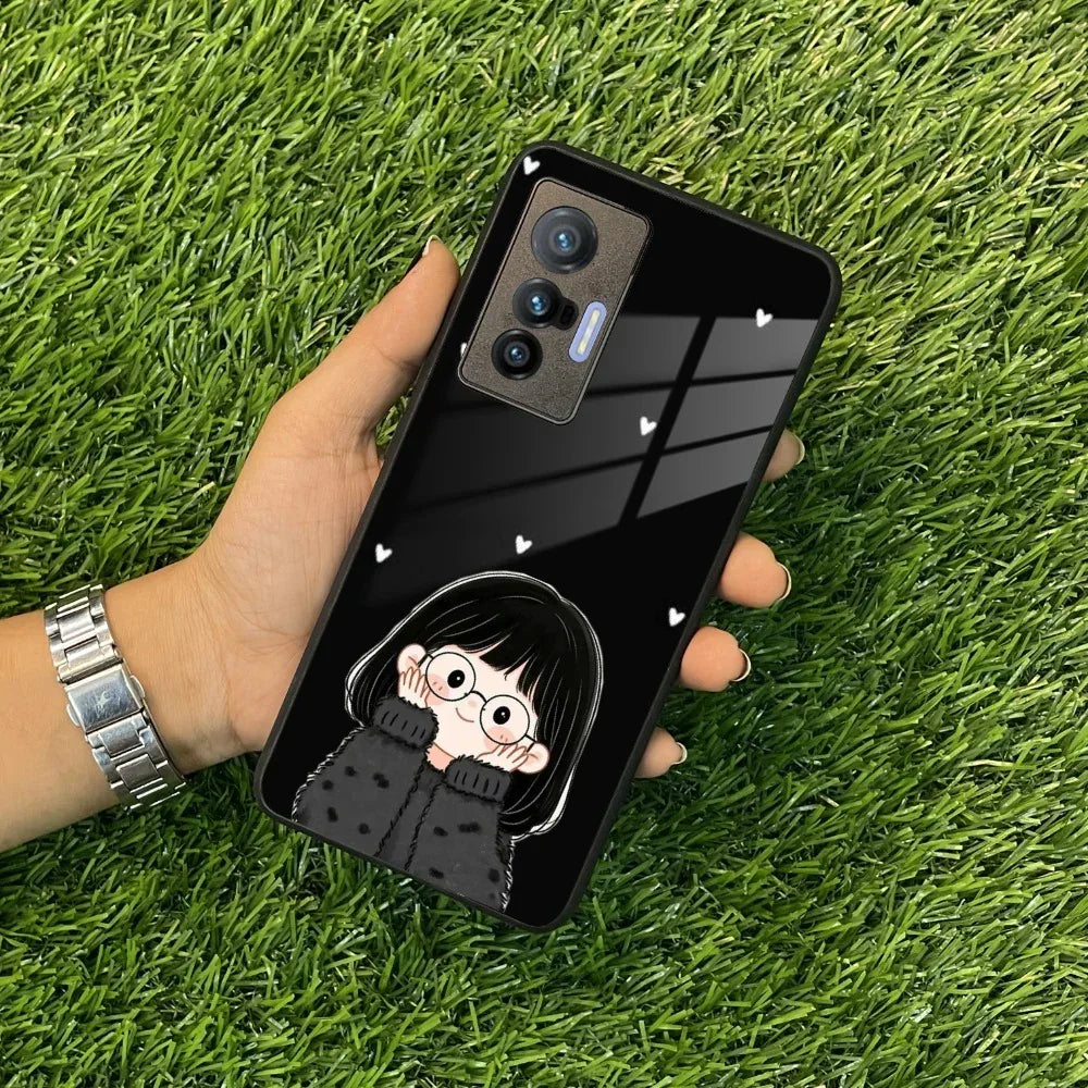 Sweet Blush Girl Glass Case Cover For Vivo - ShopOnCliQ
