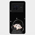 Sweet Blush Girl Glass Case Cover For Vivo X80 5G