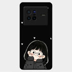 Sweet Blush Girl Glass Case Cover For Vivo X80 5G