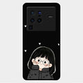 Sweet Blush Girl Glass Case Cover For Vivo X80 Pro 5G