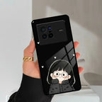 Sweet Blush Girl Glass Case Cover For iQOO - ShopOnCliQ