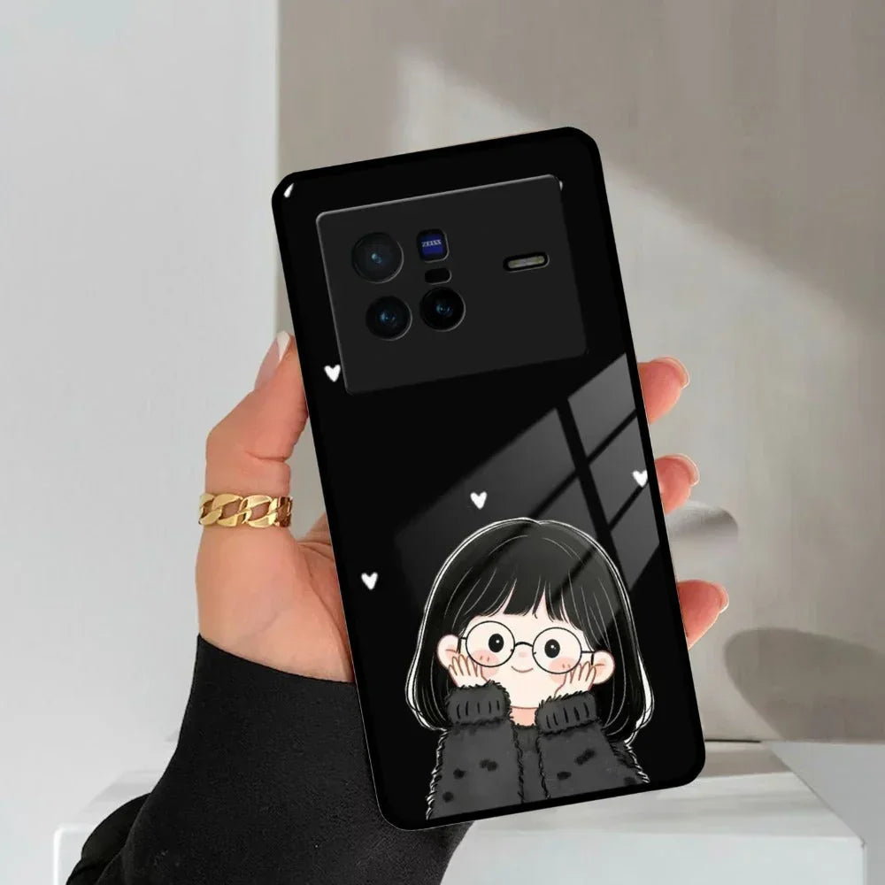 Sweet Blush Girl Glass Case Cover For iQOO - ShopOnCliQ