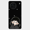 Sweet Blush Girl Glass Case Cover For Vivo X90 5G