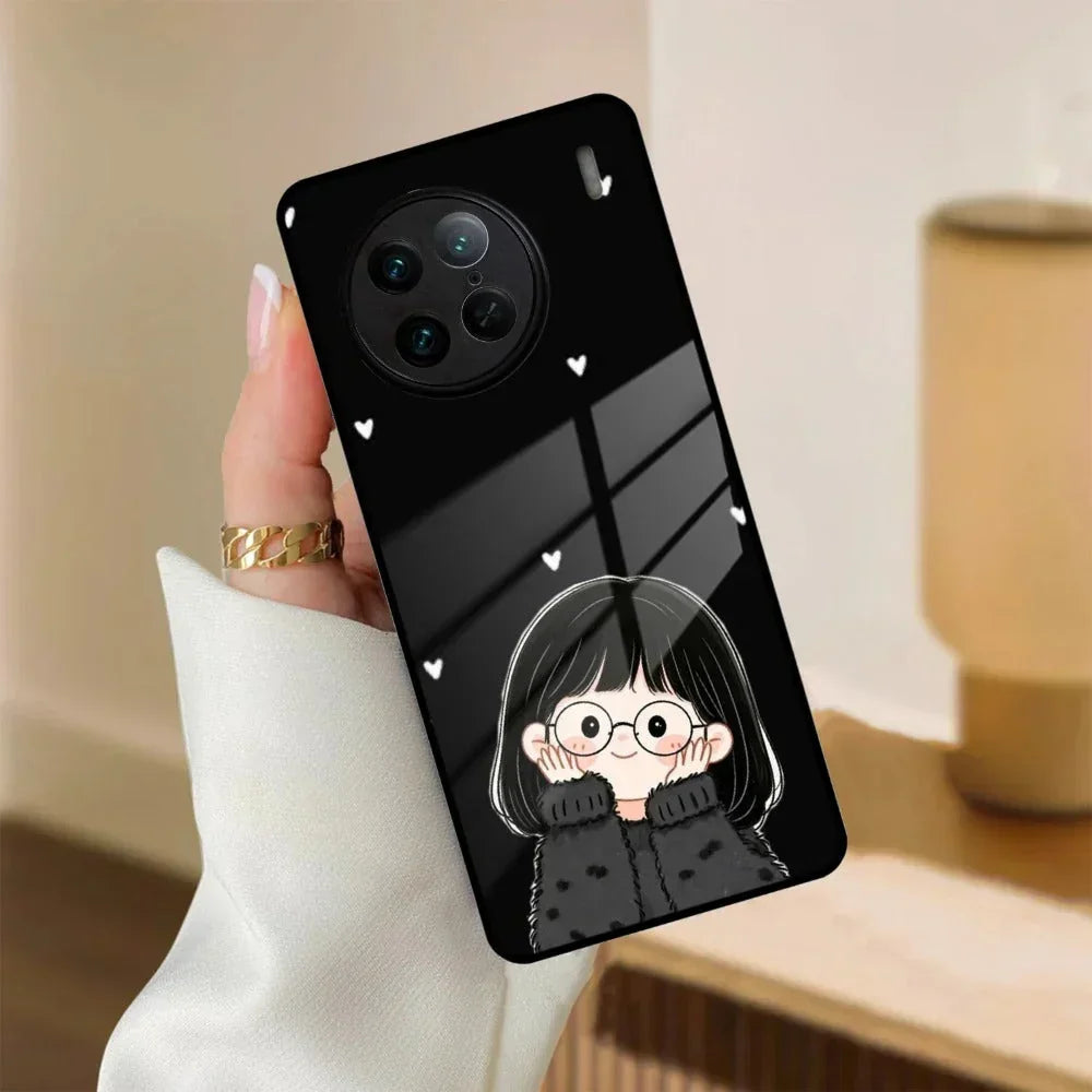 Sweet Blush Girl Glass Case Cover For iQOO - ShopOnCliQ