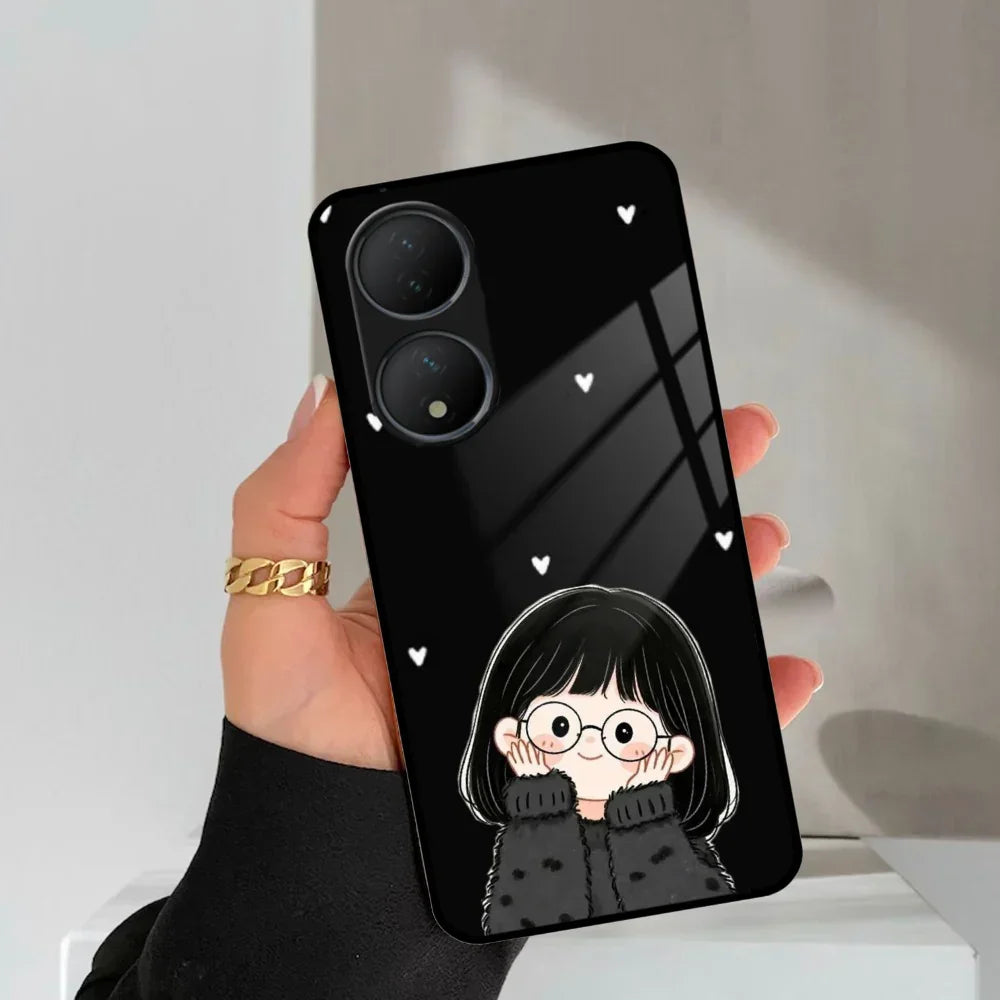 Sweet Blush Girl Glass Case Cover For Vivo - ShopOnCliQ