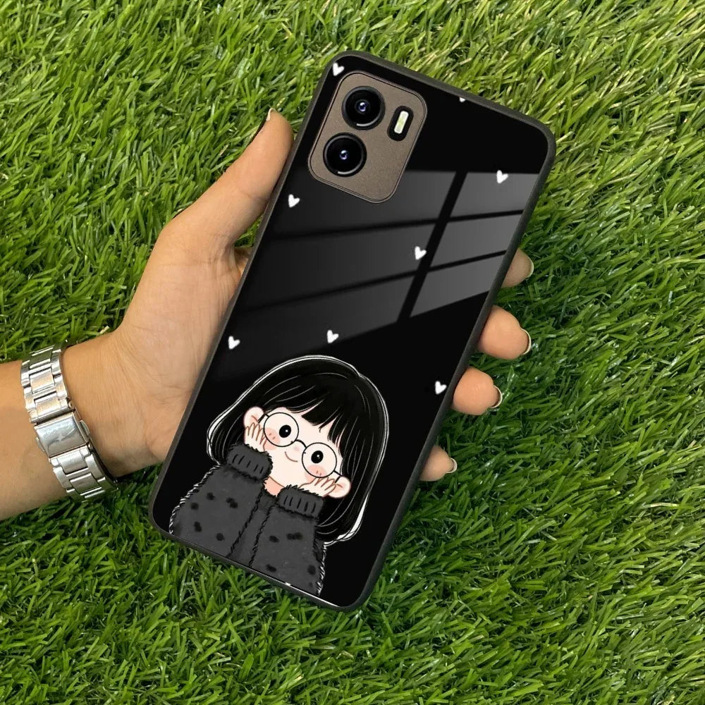 Sweet Blush Girl Glass Case Cover For Vivo - ShopOnCliQ