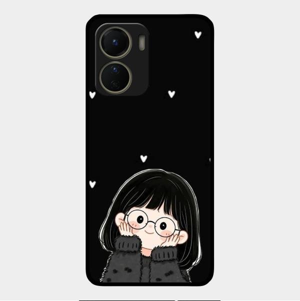 Sweet Blush Girl Glass Case Cover For Vivo Y16