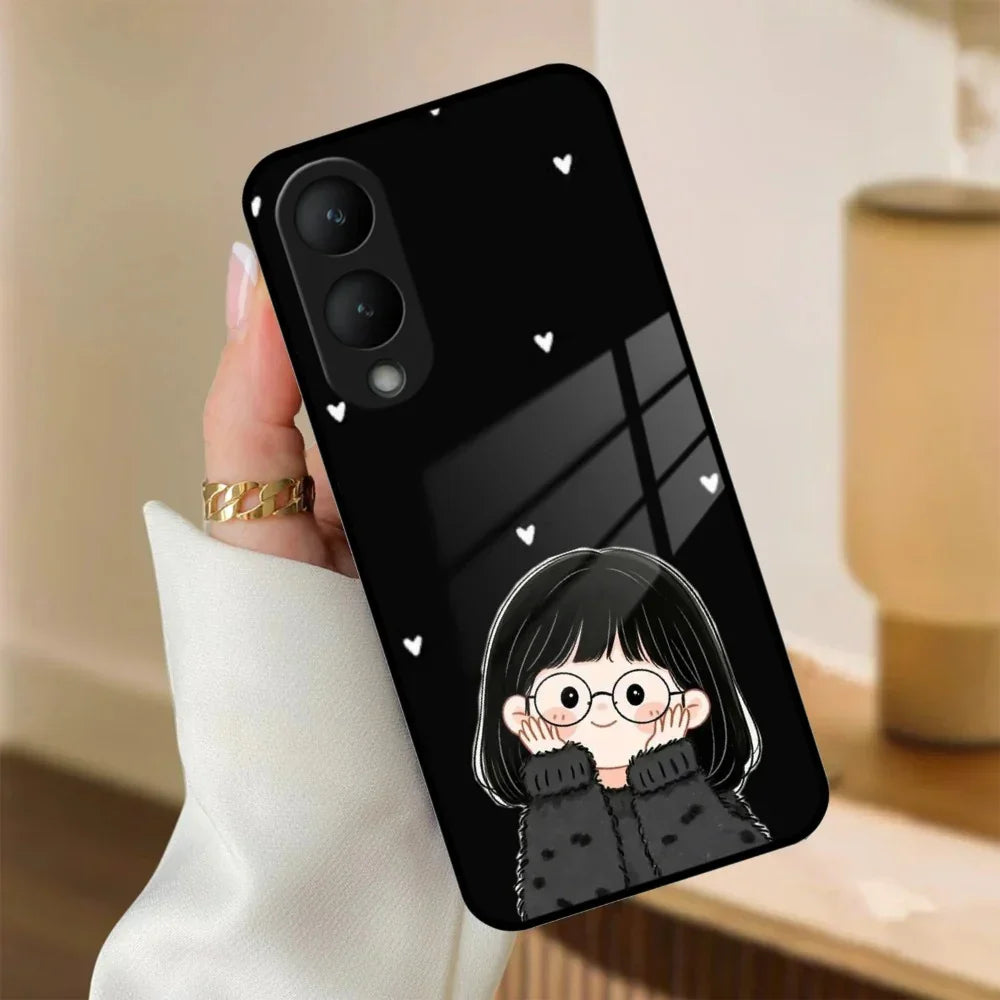 Sweet Blush Girl Glass Case Cover For Vivo - ShopOnCliQ