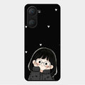 Sweet Blush Girl Glass Case Cover For Vivo Y18E