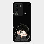 Sweet Blush Girl Glass Case Cover For Vivo Y200 5G