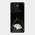 Sweet Blush Girl Glass Case Cover For Vivo Y200 Pro 5G