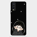 Sweet Blush Girl Glass Case Cover For Vivo Y20T
