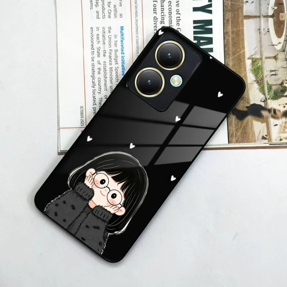 Sweet Blush Girl Glass Case Cover For Vivo - ShopOnCliQ