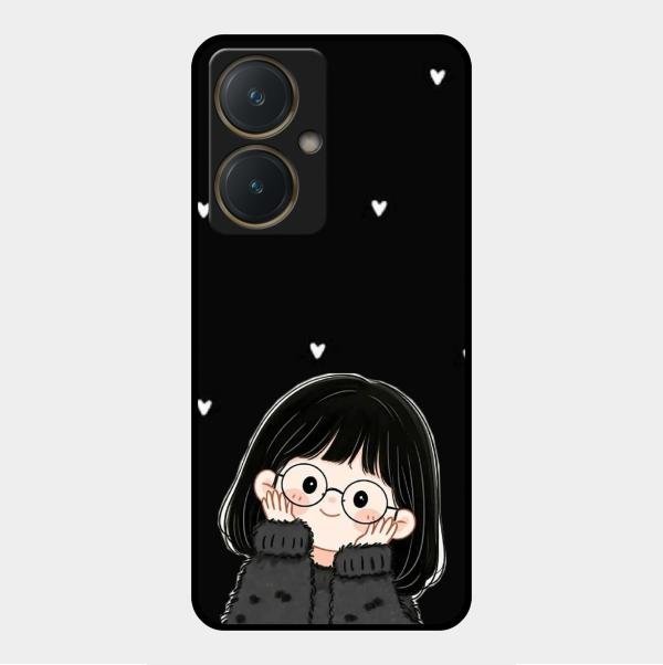 Sweet Blush Girl Glass Case Cover For Vivo Y27