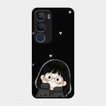 Sweet Blush Girl Glass Case Cover For Vivo Y29 5G