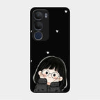 Sweet Blush Girl Glass Case Cover For Vivo Y29 5G