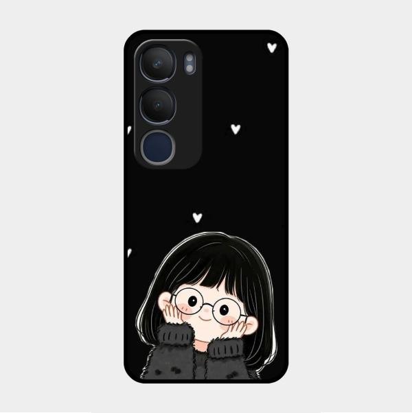 Sweet Blush Girl Glass Case Cover For Vivo Y29 5G