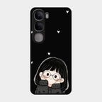 Sweet Blush Girl Glass Case Cover For Vivo Y300 5G