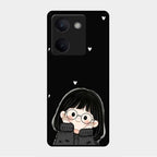 Sweet Blush Girl Glass Case Cover For Vivo Y300 Plus 5G