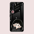 Sweet Blush Girl Glass Case Cover For Vivo Y31 5G