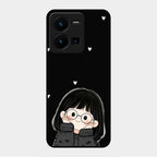 Sweet Blush Girl Glass Case Cover For Vivo Y35