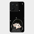 Sweet Blush Girl Glass Case Cover For Vivo Y36